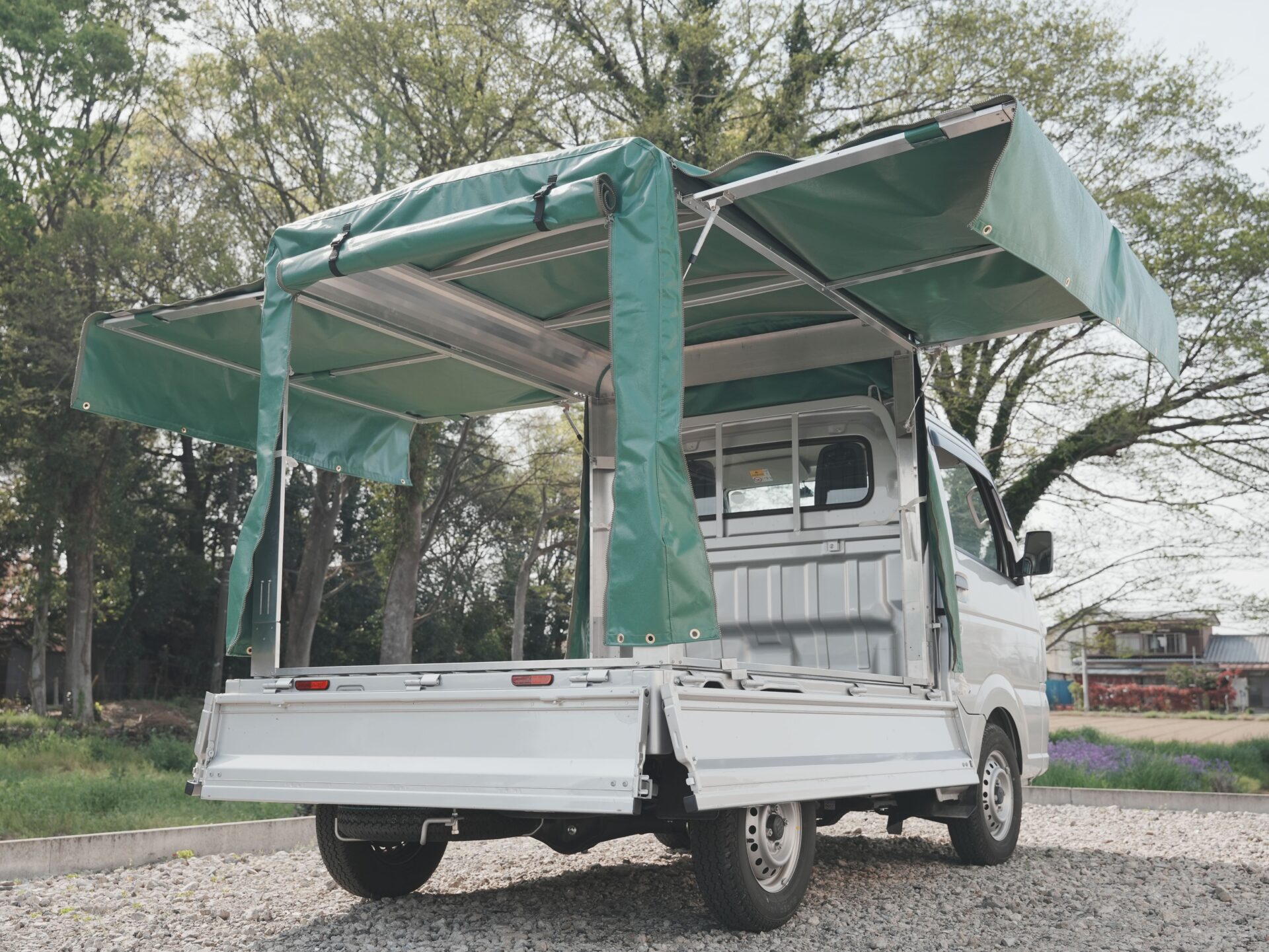 RV-1 軽トラック荷台用 フレーム＆三開放幌 国産セット