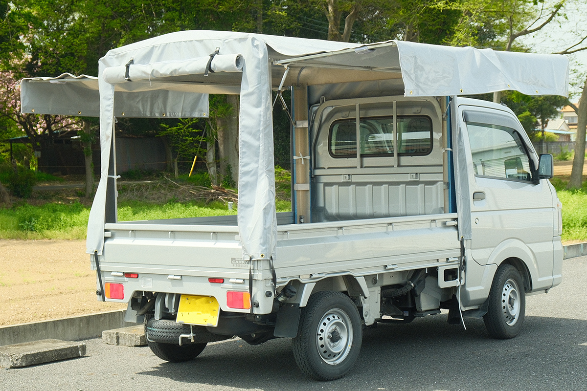 RV-1 軽トラック荷台用 フレーム&三開放幌 国産セットのフレーム部分